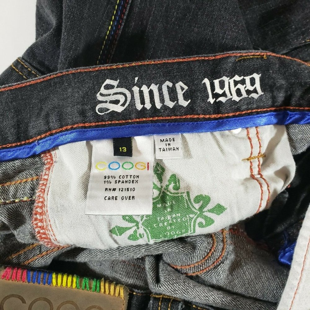 COOGI Dark Wash" Rainbow Boogie" 13 Multicolor Embroidery Stitching Logo EUC - Picture 5 of 13